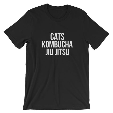Cats Kombucha Jiu-Jitsu BJJ Short-Sleeve Unisex T-Shirt - Cats Booch Jiu Jitsu BJJ GuardWhatsYours JiuJitsu Grappling Kombucha Lover Shirt