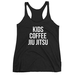 Mom Jiu-Jitsu Tank - Kids Coffee Jiu Jitsu Original GuardWhatsYours Triblend Racerback BJJ Tank - Jiu Jitsu T-Shirt for Coffee Lover of BJJ