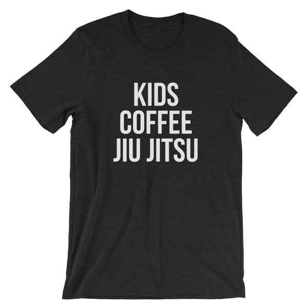 Mom Jiu-Jitsu Tees - Kids Coffee Jiu Jitsu Original GuardWhatsYours Unisex Short Sleeve T-Shirt - Jiu Jitsu T-Shirt for Coffee Lover of BJJ
