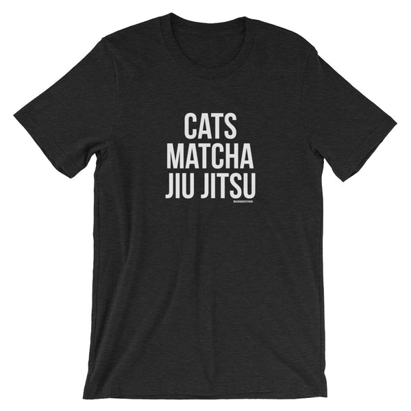 Jiu Jitsu BJJ Matcha Cat Lover Short-Sleeve Unisex Tshirt - GuardWhatsYours Cats Jiu-Jitsu Shirt : Jiu Jitsu T-Shirt for Matcha Lovers Shirt