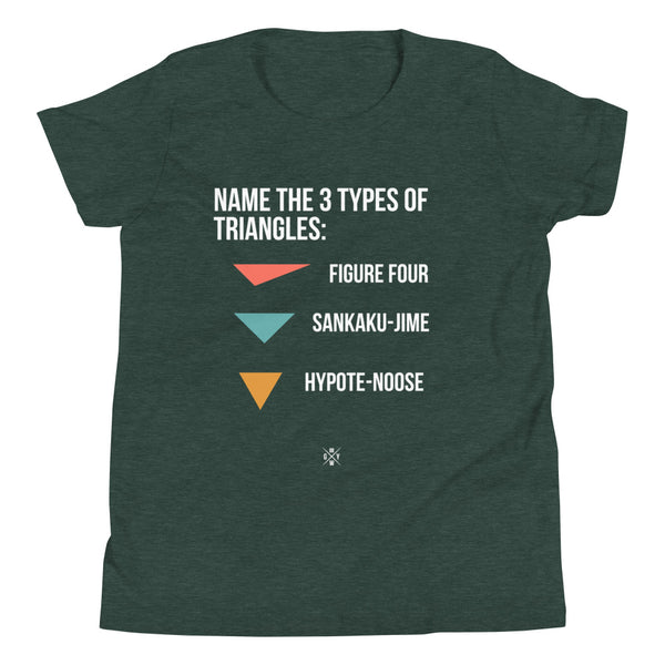 Name the Triangle Choke Hypote-Noose Jiujitsu BJJ Youth Shirt - Funny Math Wrestler Geometry Angles Math Jiu Jitsu BJJ Triangles Kid T-Shirt