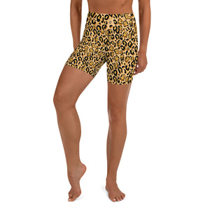 Women's Jiu Jitsu Heli-eoww Leopard Print Helio Shorts - MMA Women's Athletic Shorts - BJJ Womens Leopard Animal Print Nogi Grappling Shorts
