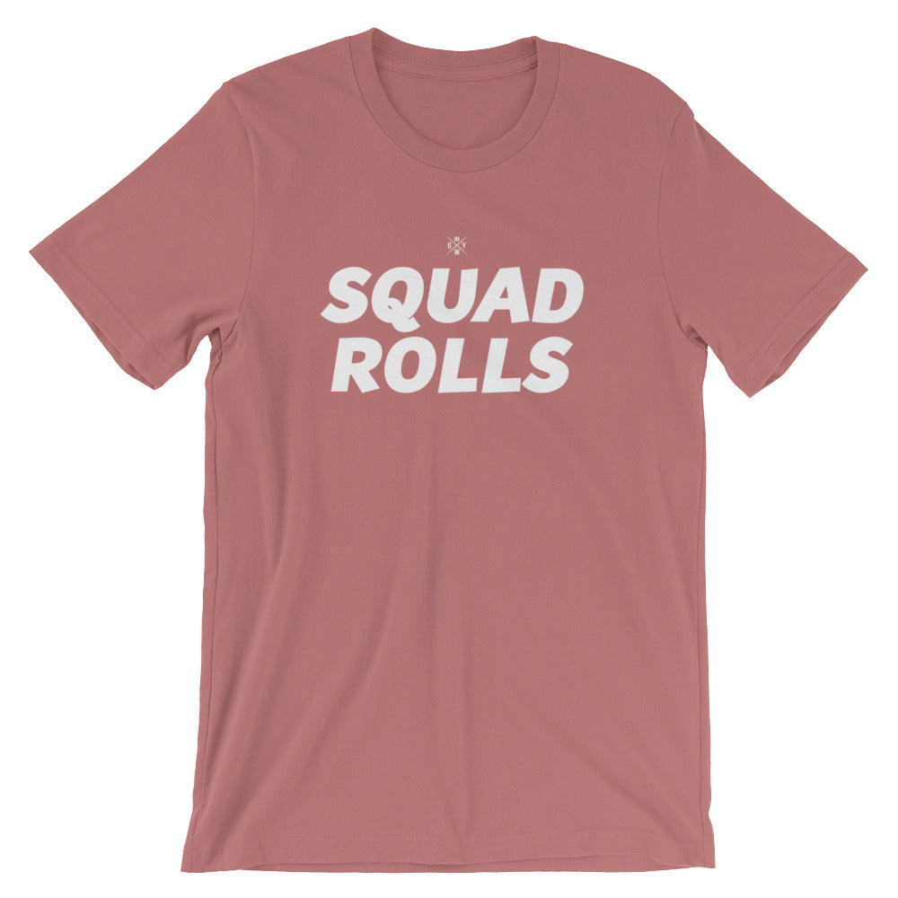 Jiu Jitsu Squad Rolls BJJ Tshirt - GuardWhatsYours Jiu Jitsu Squad : Open Mat Rolls - JiuJitsu Squad Rolls Deep Short-Sleeve Unisex T-Shirt